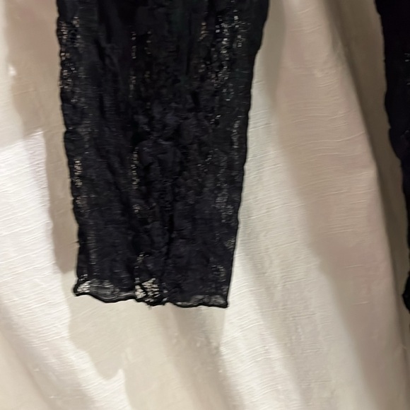 b.i.y.a.y.c.d.a. Black Ruched 3/4 Sleeve Lace and Sequined Blouse - Picture 5 of 13